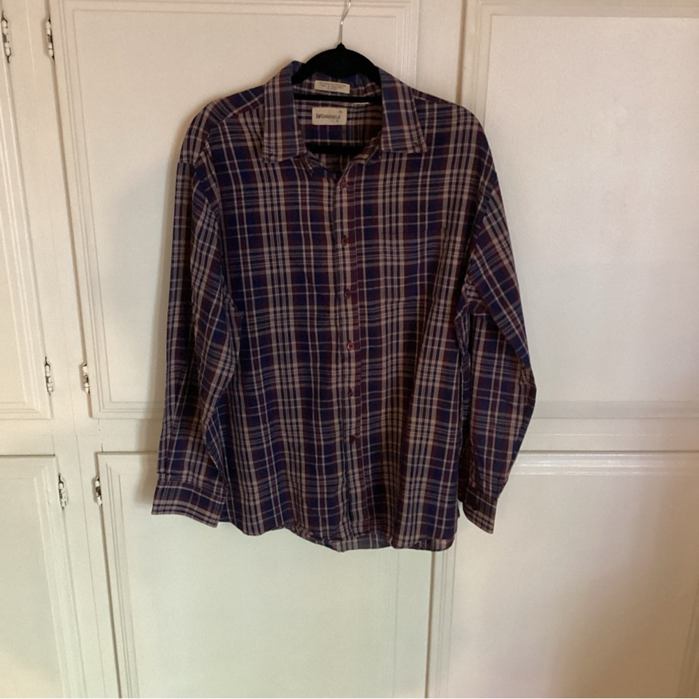 VTG Wedgefield Long Sleeve Button Down Shirt Plaid Men's XL